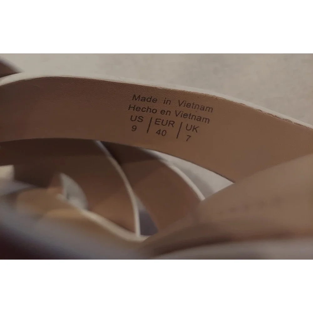 Aldo Womens White Leather Casuarina Open Toe Platform Heels Mules Sandals Size 9 - Picture 7 of 12